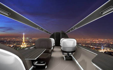 Thiết kế bên trong của Ixion Windowless Jet.